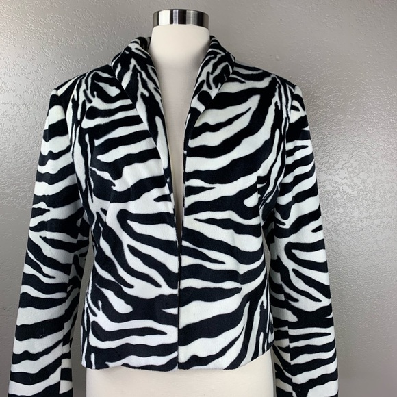 Focus 2000 by Charles Glueck Crop Zebra Jacket Size 10 - Picture 3 of 9